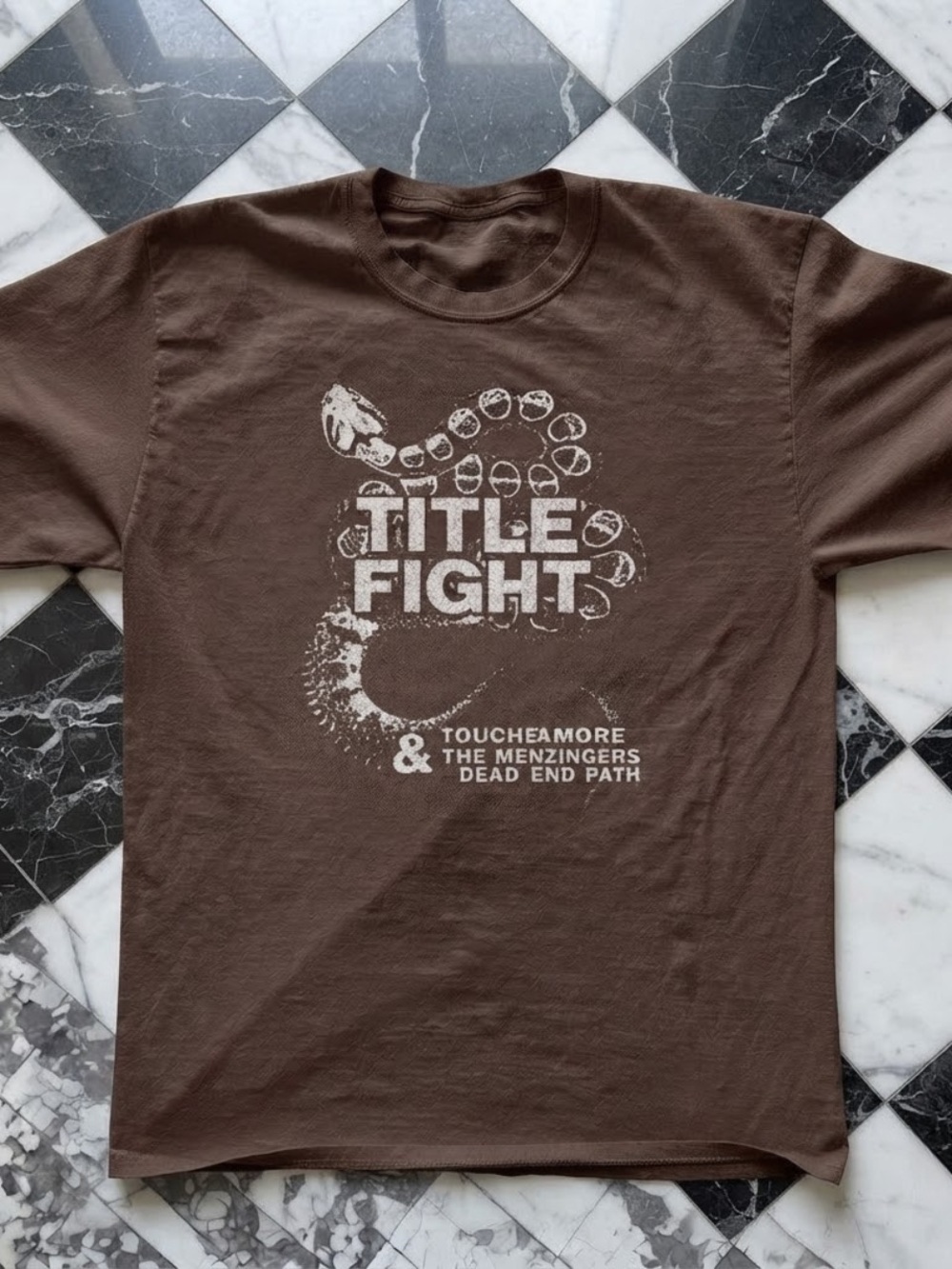 Gildan Brown Kids' Tee with White Snake Graphic